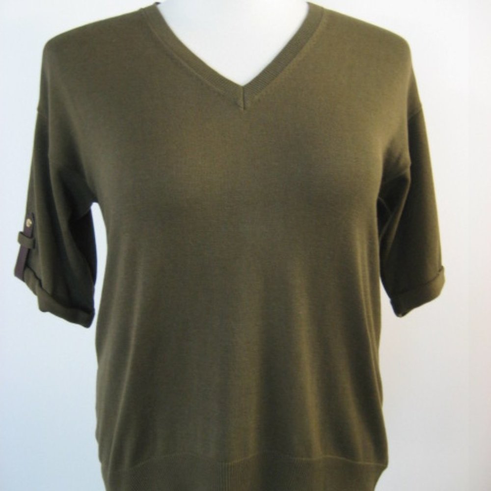 MICHAEL KORS Stretch Croshet Hi Lo Top Plus 2X